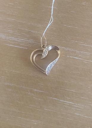 Золотая подвеска сердце