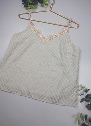 Летний топ на бретельках, топ блуза, топик майка с кружевом shein