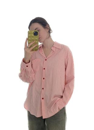 Рожева рубашка сорочка у смужку