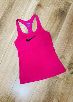 Спортивна майка nike pro tank fire pink/black