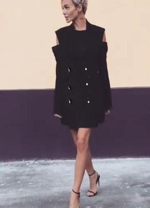 Пиджак-платье открытые плечи черный s/m1 фото