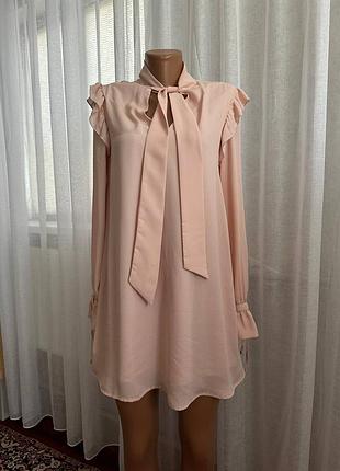 Персиковое платье на завязке от mohito платье с бантом шифоновая плата