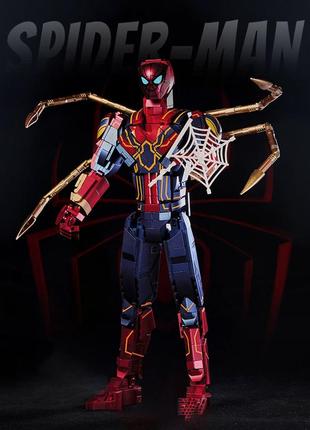 Большой конструктор с подсветкой человек паук марвел spider man marvel спайдер мен лего 37 см светится