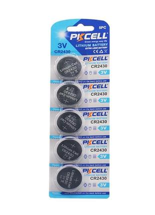 Батарейка літієва pkcell cr2430, 5 шт у блістері (упак.100 штук) ціна за блист. q30