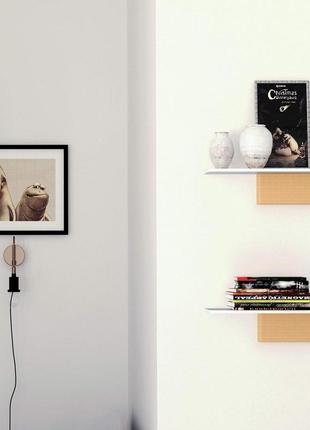 Настенная полка fytz design white - набор из 2 плавающих полок - современные...
