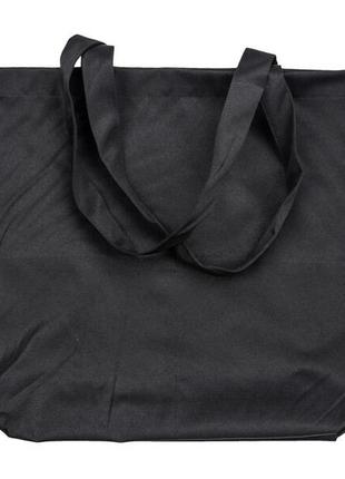 Эко сумка саржевая черная (38*38*6 см) с индивидуальным дизайном