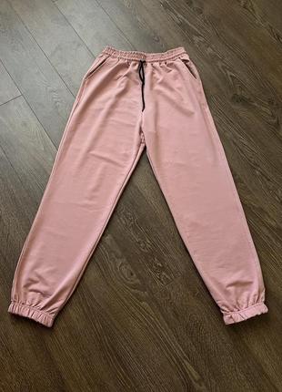 Штаны спортивные трикотажные джогеры широкие балкон новые