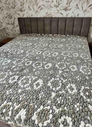 Плед мягкий из микрофибры 200*230 см плед снежок ,большой приятный к телу травка