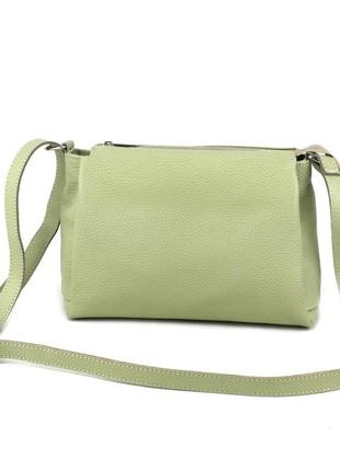 Шкіряна жіноча сумка borsacomoda 813012 м'ятна