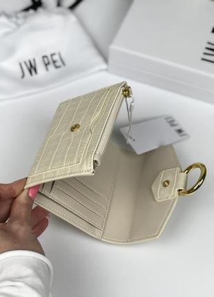 Кошелёк женский jw pei оригинал small wallet purse ultra slim vegan leather цвет слоновая кость6 фото