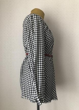 Оригинальная блуза в черно-белую клетку от marina rinaldi (линейка sport), размер l-2xl4 фото