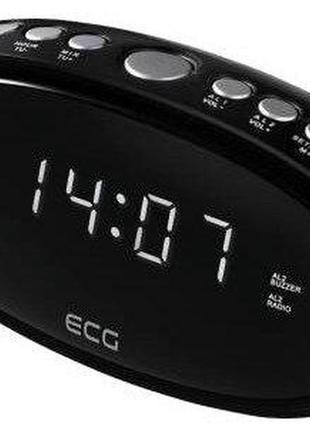 Радиобудильник электронный с жидкокристаллическим дисплеем ecg rb 010 black