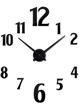 Великий настінний годинник із 3d-дизайном діаметром 120 см zh1725 стильний годинник для дому (чорний, сірий)1 фото