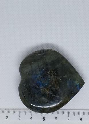 Лабрадор кабошон камень сердце без оправы 52*52*14 мм. натуральный лабрадор индия3 фото