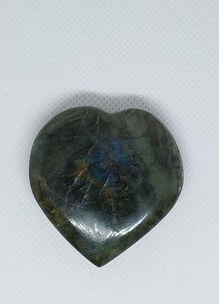 Лабрадор кабошон камень сердце без оправы 52*52*14 мм. натуральный лабрадор индия2 фото