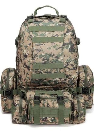 Рюкзак тактичний військовий із підсумками 55 л tactical backpack b08 піксель