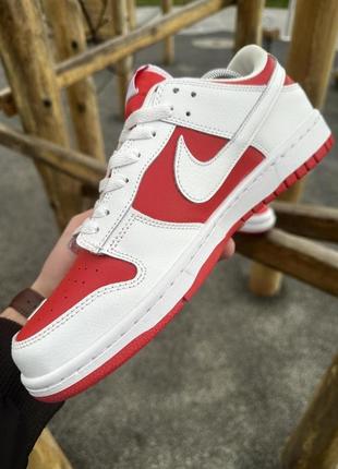 Кросівки nike sb dunk (white & red)5 фото