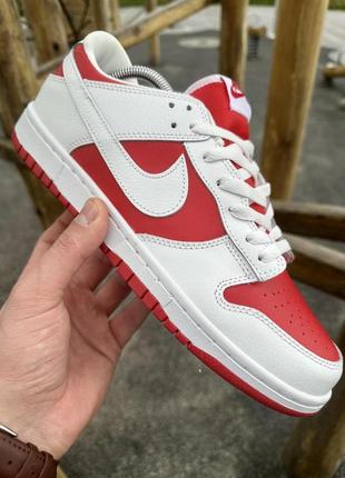 Кросівки nike sb dunk (white & red)9 фото