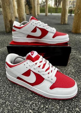 Кросівки nike sb dunk (white & red)