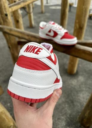 Кросівки nike sb dunk (white & red)6 фото