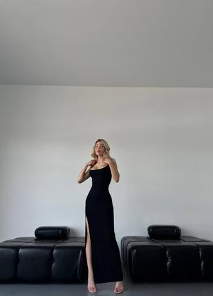 Сукня літня сексуальна по фігурі з вирізом  приталена з віскози на бретельках літня довга максі5 фото