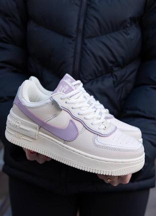 Жіночі кросівки nike air force 1 shadow white purple1 фото