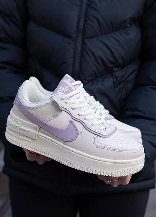 Жіночі кросівки nike air force 1 shadow white purple