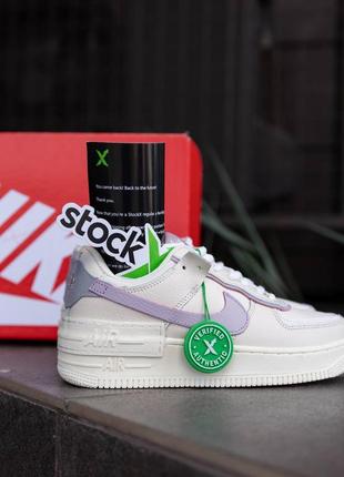 Жіночі кросівки nike air force 1 shadow white purple2 фото