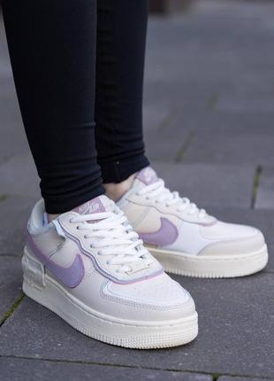 Жіночі кросівки nike air force 1 shadow white purple9 фото