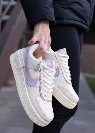 Жіночі кросівки nike air force 1 shadow white purple3 фото