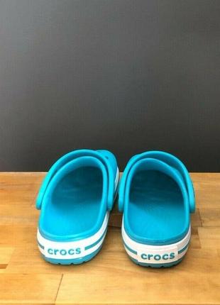 Крокс сабо крокбенд клог голубі дитячі crocs crocband clog kids digital aqua4 фото