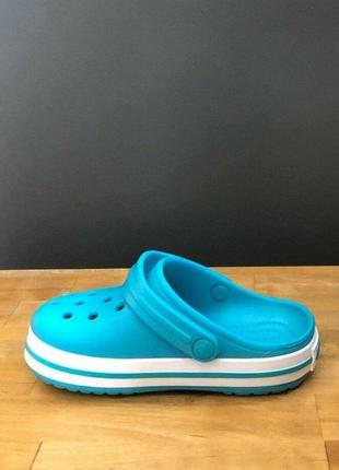 Крокс сабо крокбенд клог голубі дитячі crocs crocband clog kids digital aqua5 фото