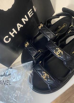 Босоножки на липучках в стиле chanel сунель сандалии
