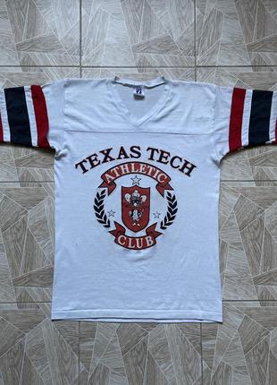 Футболка vintage 80s 7 logo inc texas tech athletic club made in usa