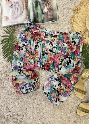 Яскрава шифонова блуза у квітковий принт №24/36