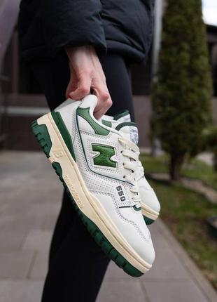 Кожаные кроссовки new balance 550 white green3 фото