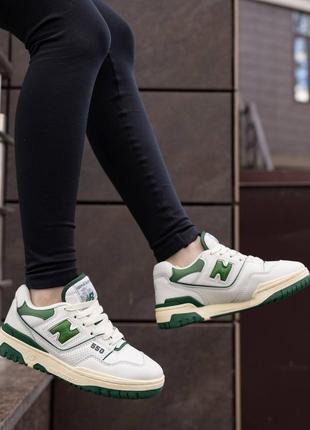 Кожаные кроссовки new balance 550 white green8 фото