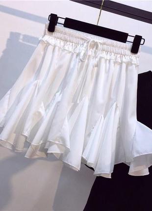 Об'ємна легка спідничка з воланами, коротка спідниця, летняя юбка юбочка5 фото