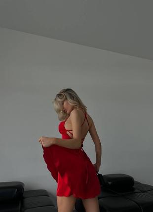 Шовковий комбінезон- сукня з підкладкою шортиками7 фото