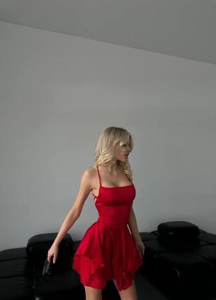Шовковий комбінезон- сукня з підкладкою шортиками8 фото