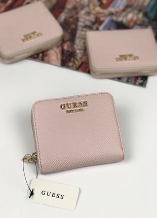 Кошелёк женский guess оригинал laurel small zip-around wallet розовый9 фото