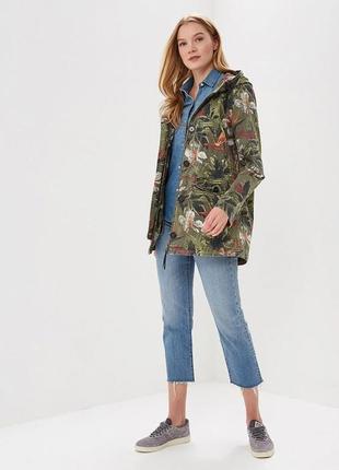 Парка Ladies webber большой размер тропическая цветы куртка ветровка l xl плащ