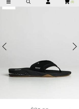 Мужские шлепанцы вьетнамки reef fanning bottle opener flip flop black оригинал4 фото