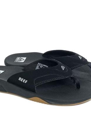 Мужские шлепанцы вьетнамки reef fanning bottle opener flip flop black оригинал3 фото