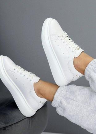 Білі шкіряні жіночі кросівки raya кеди, базові кеди 36,40р код 20931