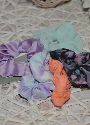 H&m нові фірмові кольорові резинки для волосся набір комплект 5 шт тай-дай оригінал