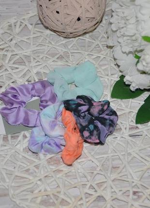 H&m нові фірмові кольорові резинки для волосся набір комплект 5 шт тай-дай оригінал