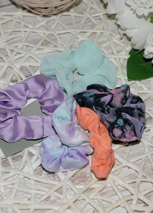 H&m нові фірмові кольорові резинки для волосся набір комплект 5 шт тай-дай оригінал