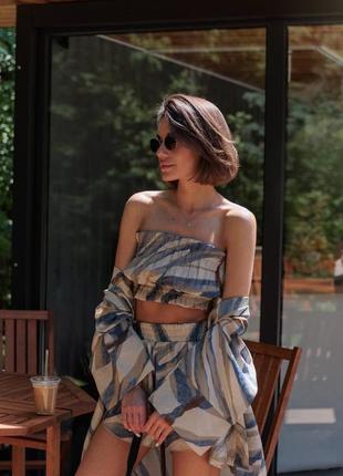 Костюм 3 ка летний шорти топ рубашка