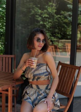 Костюм 3 ка летний шорти топ рубашка